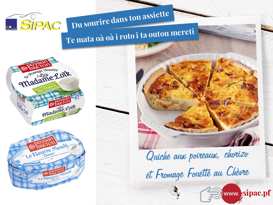 Quiche Aux Poireaux Au Chorizo Et Fromage Fouett Au Ch Vre Sipac